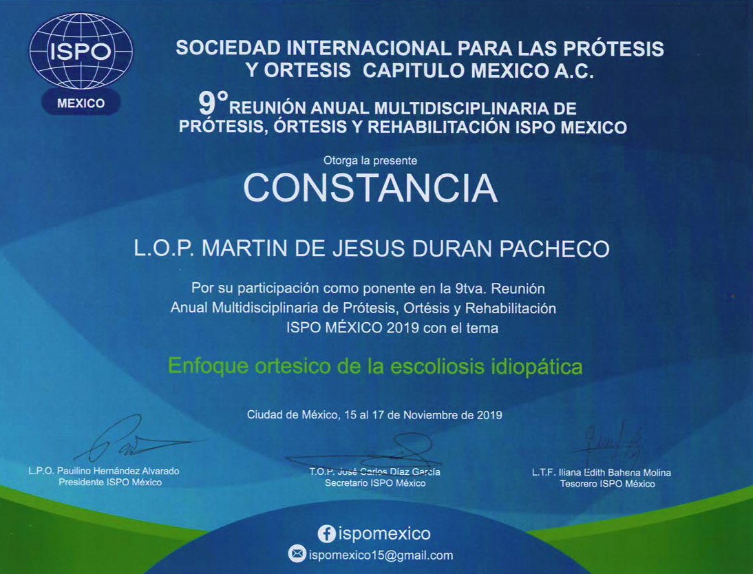Constancia ISPO Mexico 2019