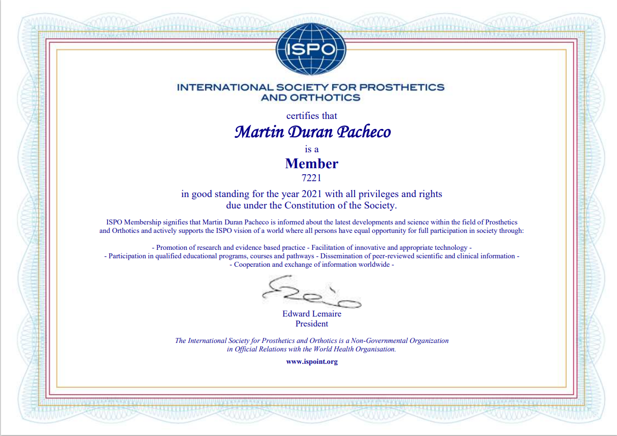 Martin Duran - Membresia ISPO 2021